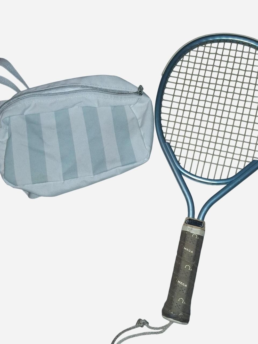 Omega Light Blue Tennis Racket with Matching Light Blue Pouch